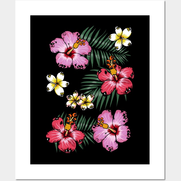 Summer Flowers Pug Wall Art by huebucket